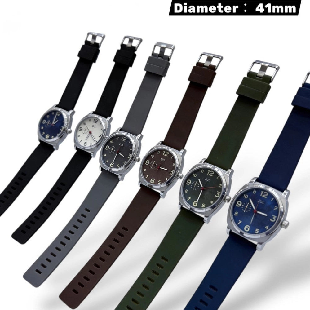 Trade Shop - Orologio Uomo 41 Mm Impermeabile Stile Casual Premium Con Cinturino Sport Elegante -
