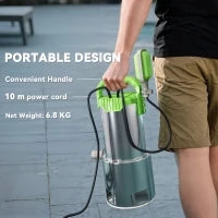 Pompa di Drenaggio per Acque Sporche, Capacità 18000 L/h, 1100 W, 16x14x27 cm, Verde