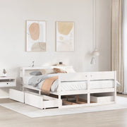 Letto senza Materasso Bianco 160x200 cm Legno Massello di Pino 3306376
