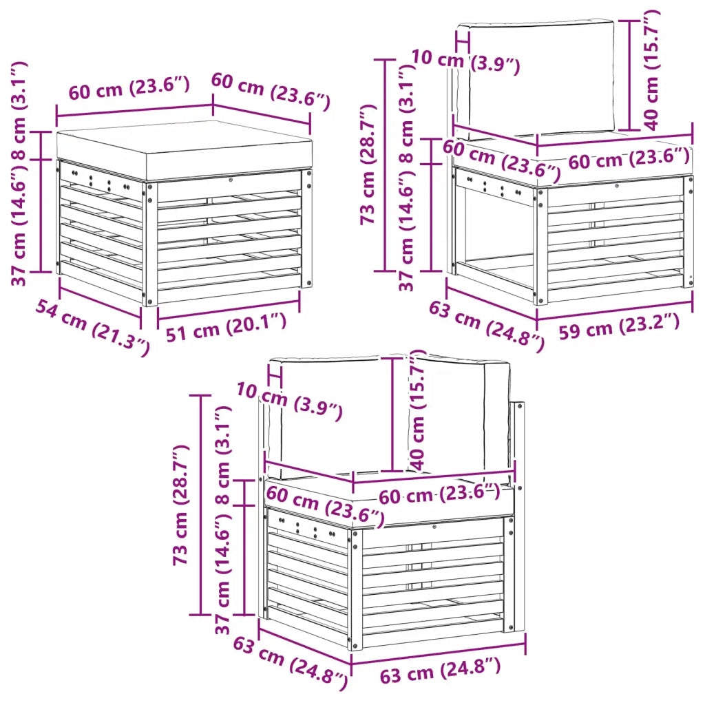 Set divano sezionale con cuscino 6 pcs Naturale e Beige 3375108