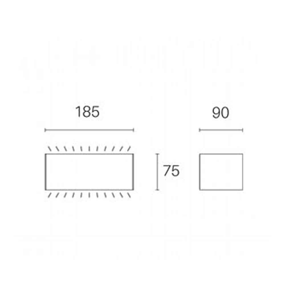 Applique Da Esterno Contemporanea Box Alluminio E Vetro Caffè Led 12W 4000K