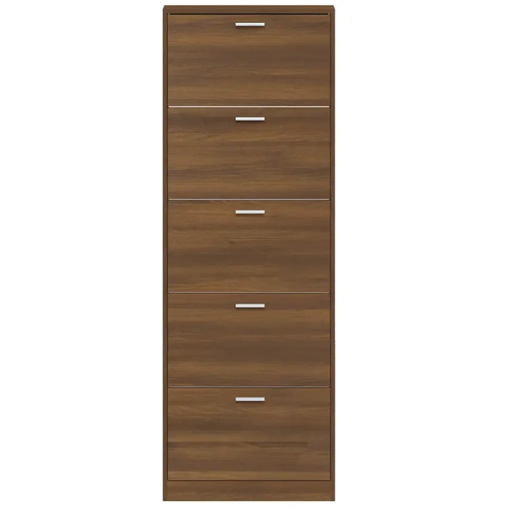 Scarpiera-Scaffale per scarpe Rovere Marrone 59x17x169 cm in Legno Multistrato