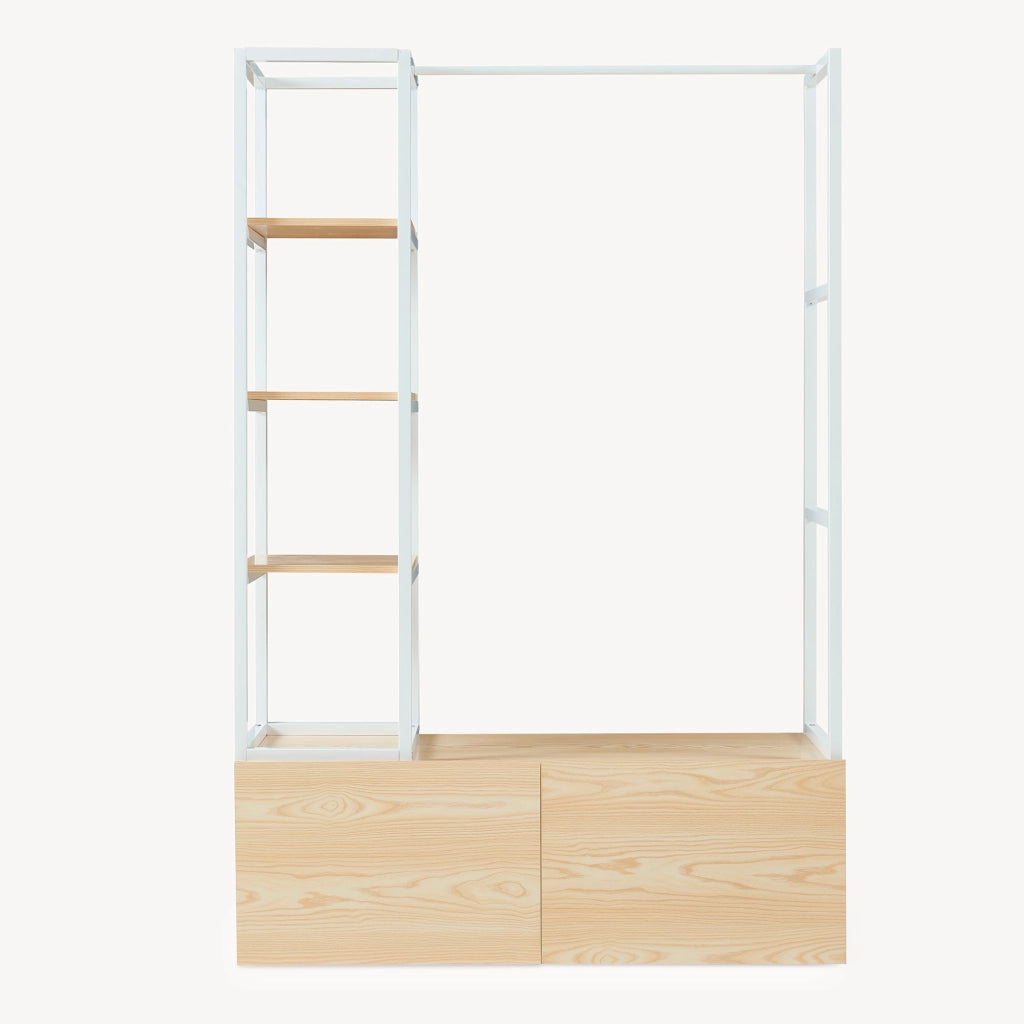 Armadio Aperto Egmating per Guardaroba 180 x 120 x 40 cm - Effetto Rovere / Bianco [en.casa]