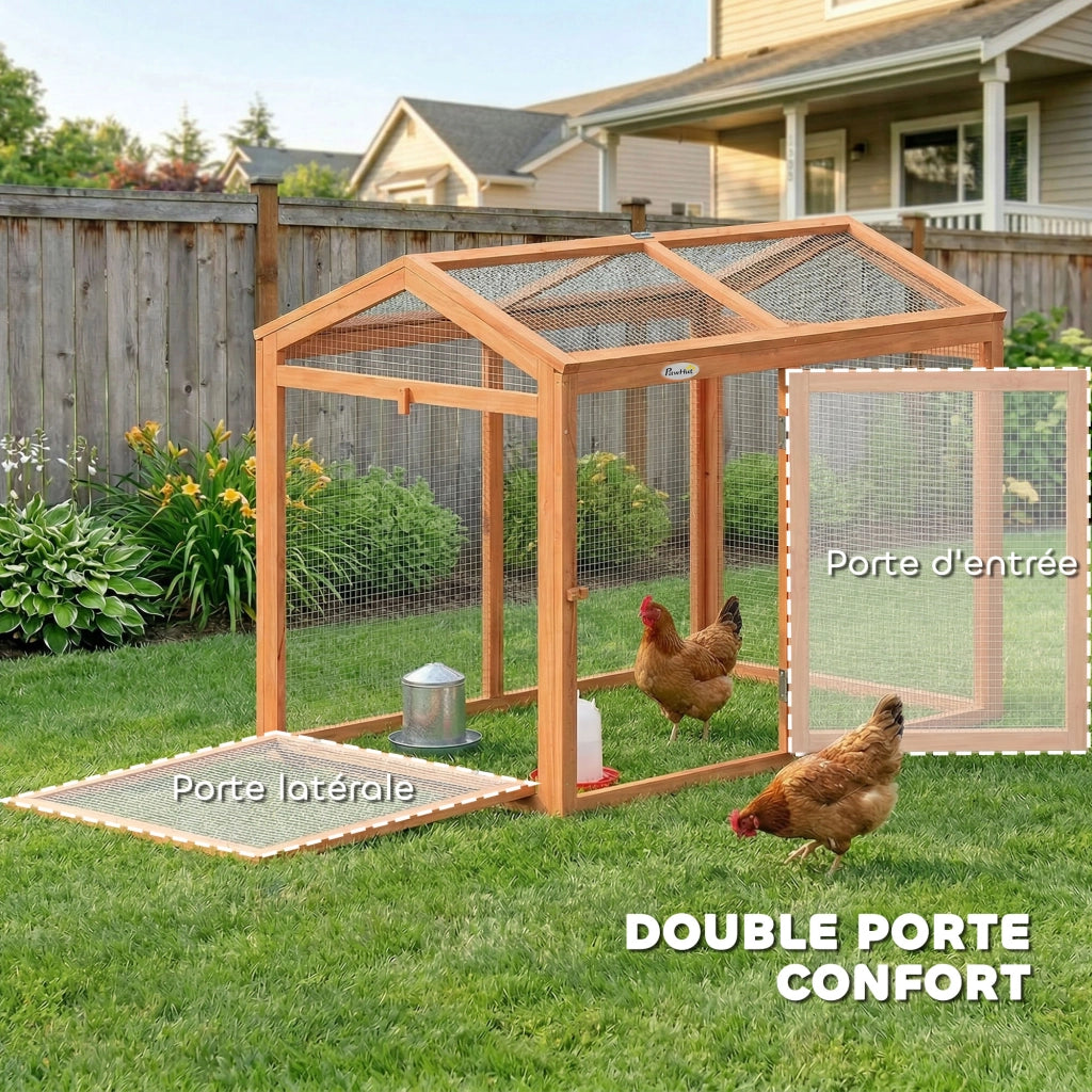 Poulailler in Legno con Perch e Doppie Porte ¨C zephmum ¨C 104x70.5x84 cm Arancione