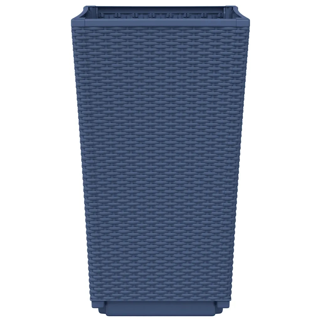 Fioriere da Giardino 4 pz Grigio Blu 32,5x32,5x57 cm in PP 367851
