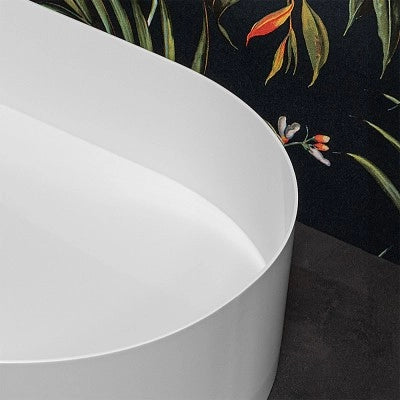 Lavabo da appoggio ovale 58x38 cm in acciaio inox bianco opaco  Goya