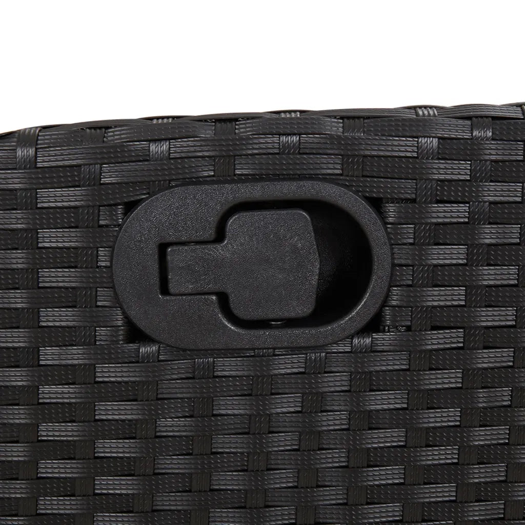 Set da Pranzo da Giardino 5 pz Nero con Cuscini in Polyrattan 3213393