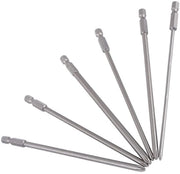 Set di Bit per Trapano Magnetico a 6 pezzi per Acciaio S2 150mm con Bit per Viti a Croce