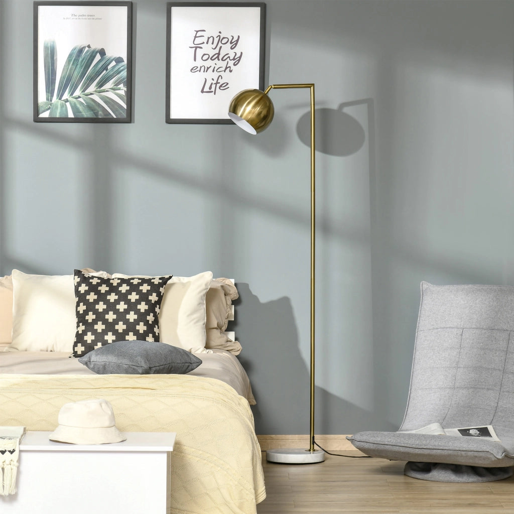 Lampada da Terra Moderna con Paralume Regolabile in Stile Vintage Compatibile con E27 40W - Oro