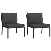 Sedie da Giardino con Cuscini Grigi 2 pz | Sedie da Esterno 60x74x79 cm Acciaio
