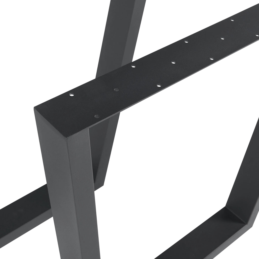 Set Lalling di 2 Gambe Trapezoidali per Mobili 'Fai da Te' in Acciaio - Altezza 72 cm - Nero [en.casa]