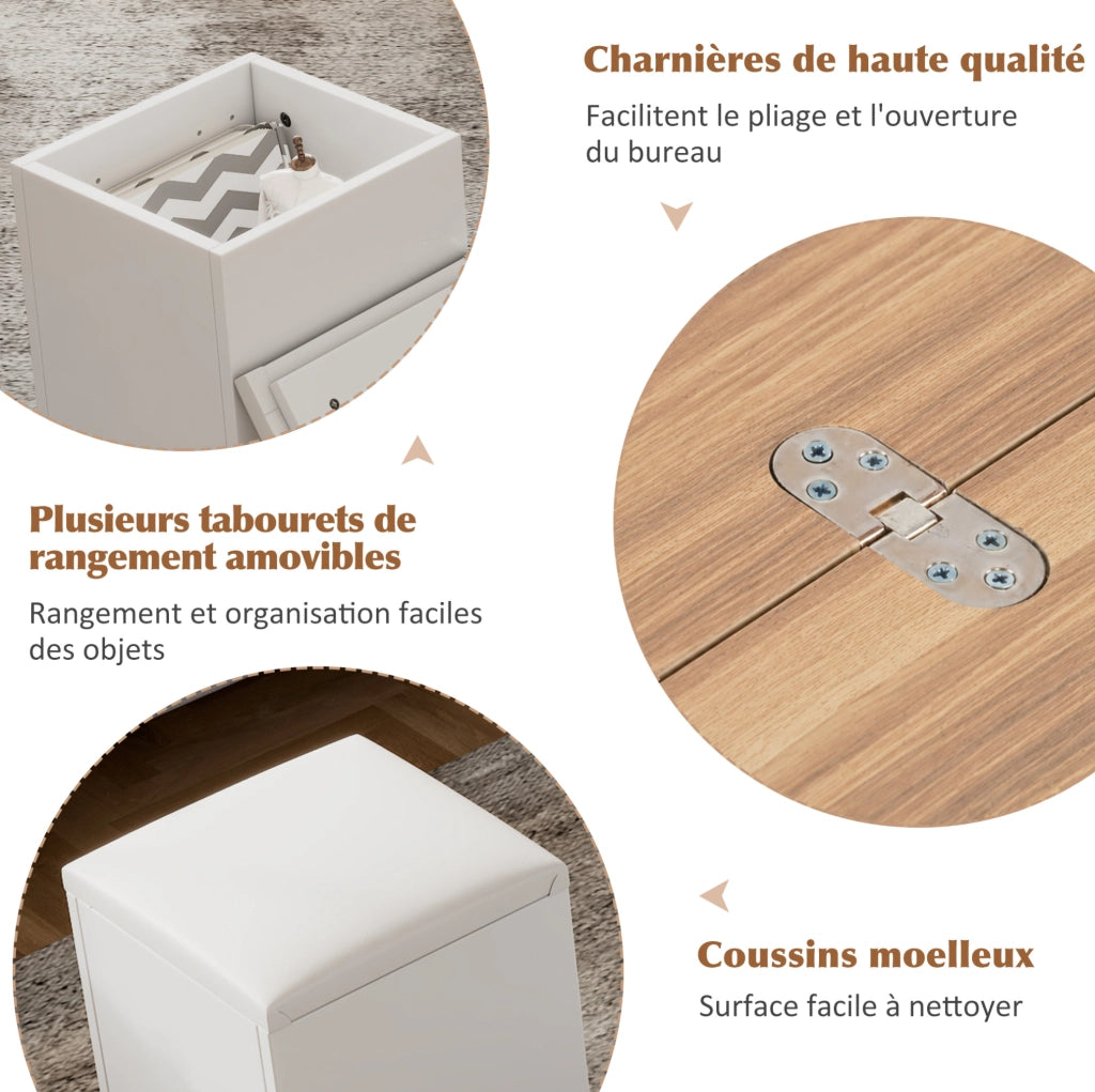 Tavolino da salotto sollevabile 2 in 1 con contenitore; 100x100x63;5 cm; bianco e naturale