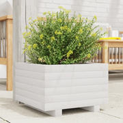 Fioriera da Giardino-Vaso da Esterno Bianca 40x40x26,5cm Legno Massello di Pino