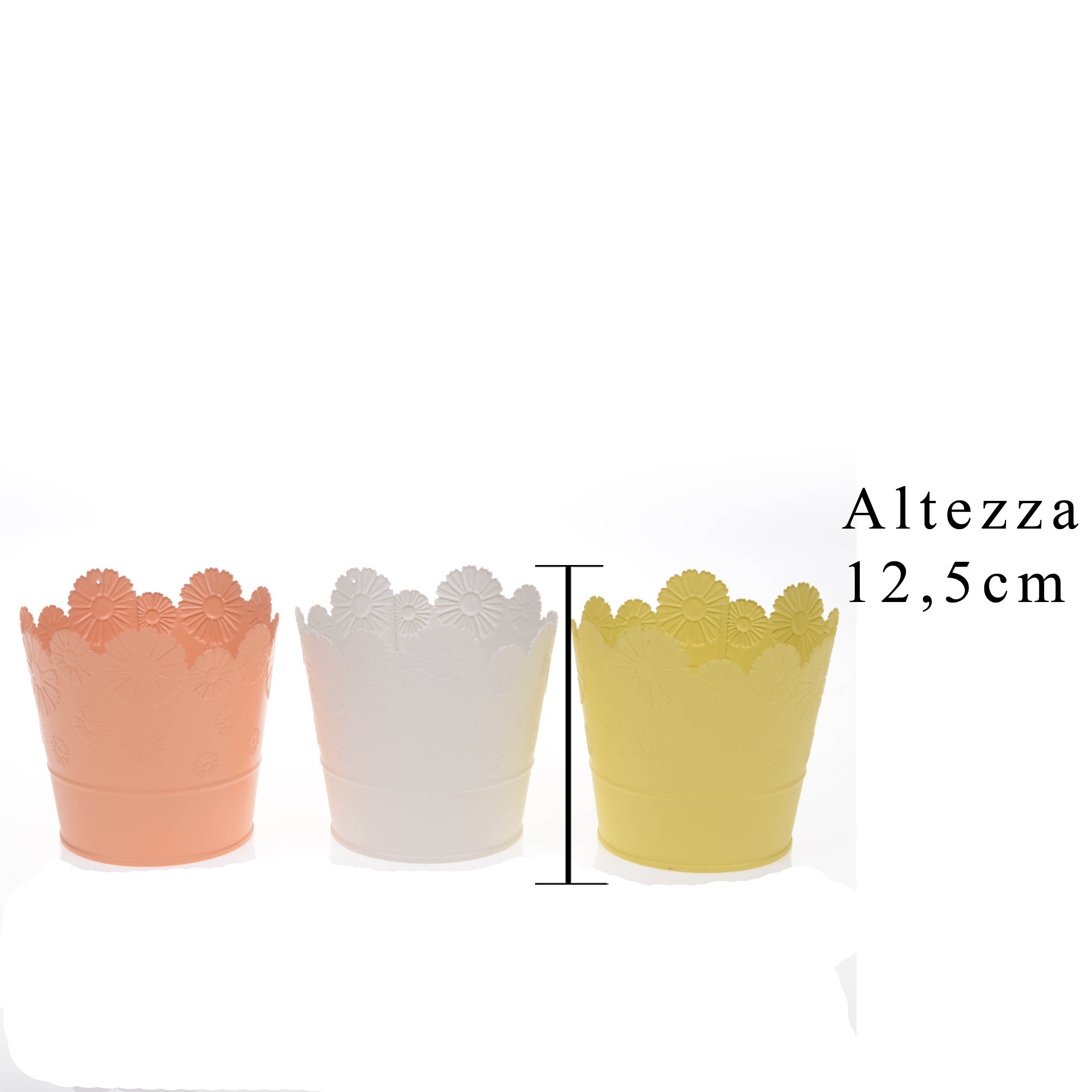 Set 6 Contenitori Decorativo con Rilievo Misure 13x12,5 cm