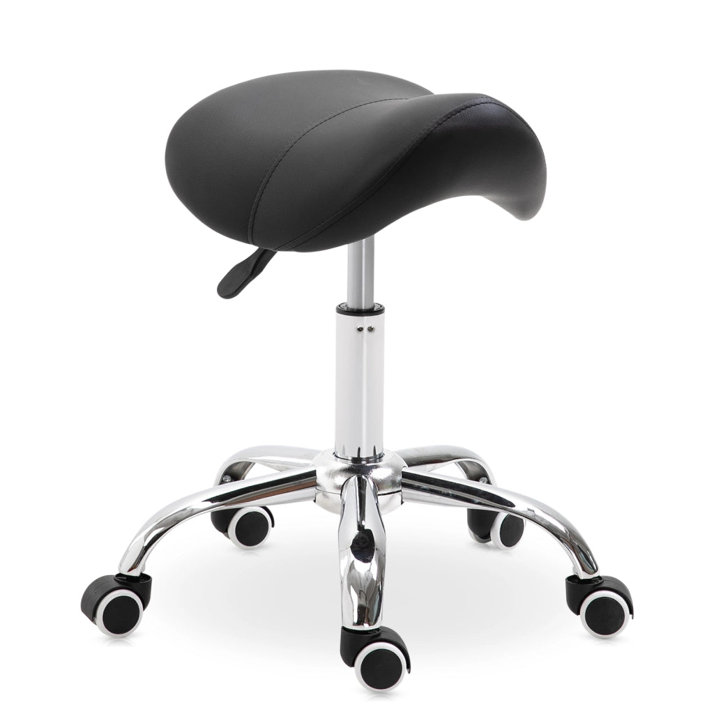 Sgabello con Ruote e Altezza Regolabile per Estetista ¨C Zephmum ¨C Nero 52x53x49-61 cm