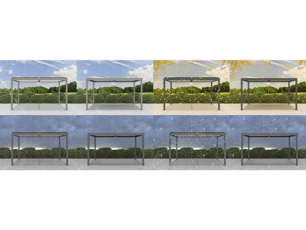 Pergola bioclimatica "Windsor" - 3 x 4 m - Taupe