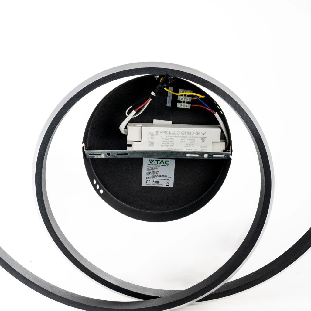 Plafoniera LED 48W nera 62 cm 4000K dimmerabile V-TAC