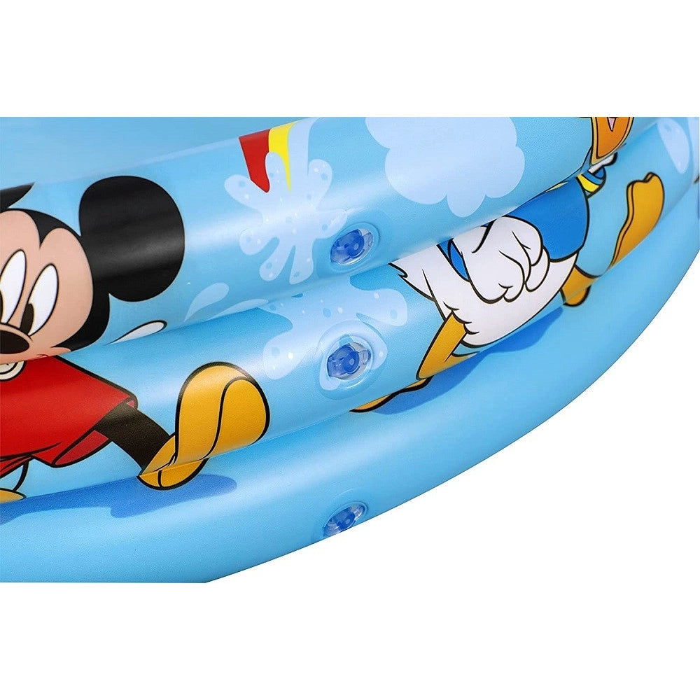 Trade Shop - Piscina Gonfiabile 3 Anelli 122 X 25 Cm Topolino Mickey Mouse Per Bambini 91007 -