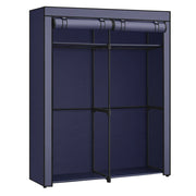 Armadio contenitore e 140 x 43 x 174 cm portatile con barra appendiabiti appendiabiti pieghevole guardaroba camera da letto studio blu 12_0004005