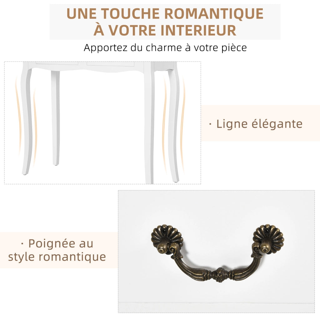 Tavolo console ¨C Zephmum ¨C Bianco legno 87x34x78 cm