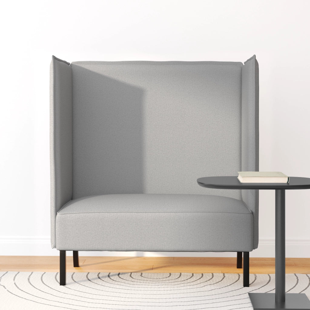 Divano Alto Grigio Chiaro 109x56x121 cm Tessuto