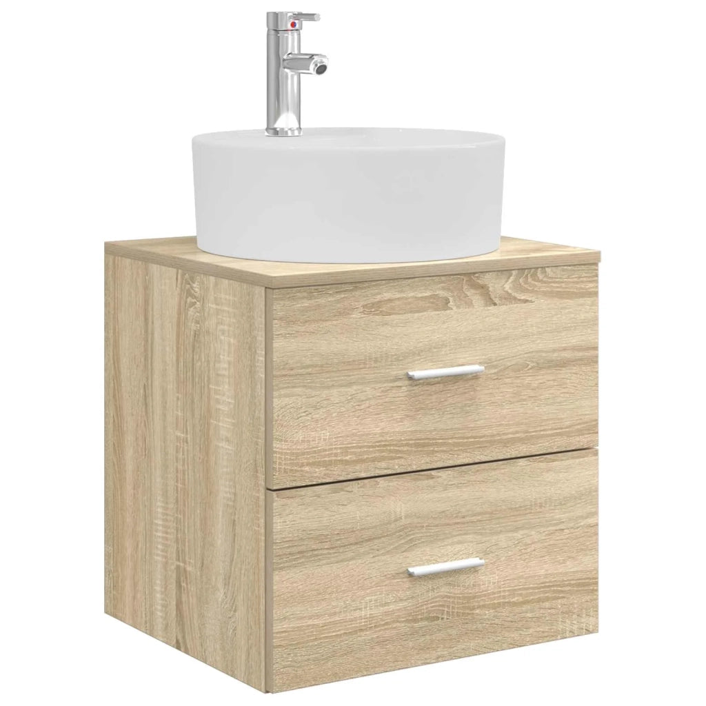 Set di mobili per il bagno 3 pz Rovere Sonoma 3405885