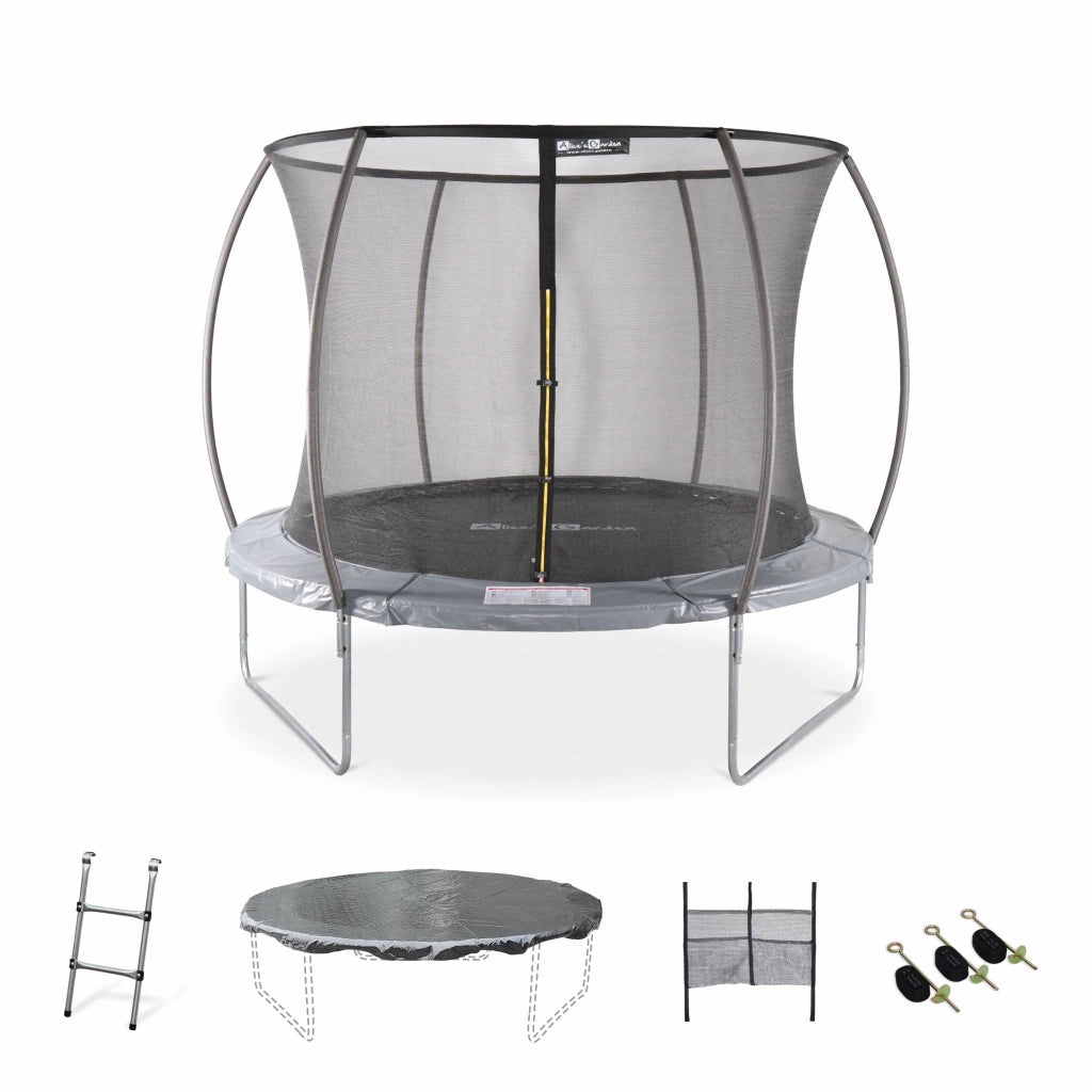 Tappeto elastico e kit accessori con rete di protezione interna,