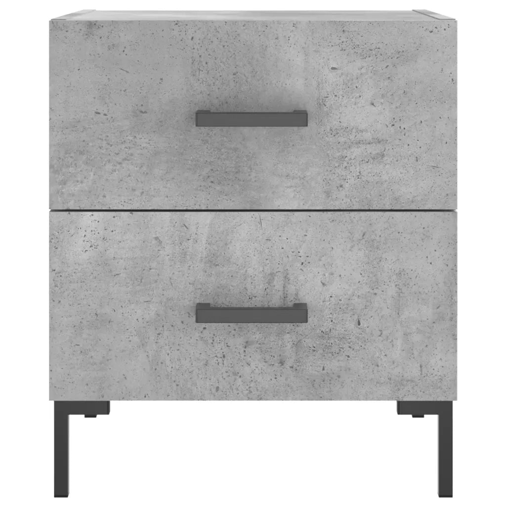 Comodino | Armadio da Notte | Mobiletto da notte Grigio Cemento 40x35x47,5 cm in Legno Multistrato