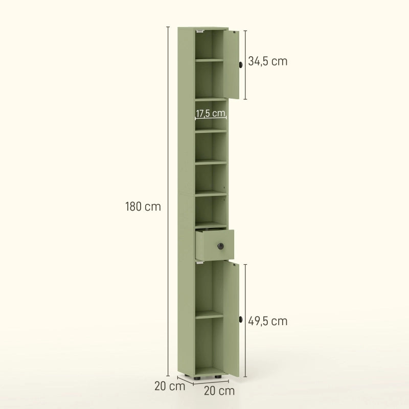 ARMADIO BAGNO STRETTO 180 x 20 x 20 cm Verde