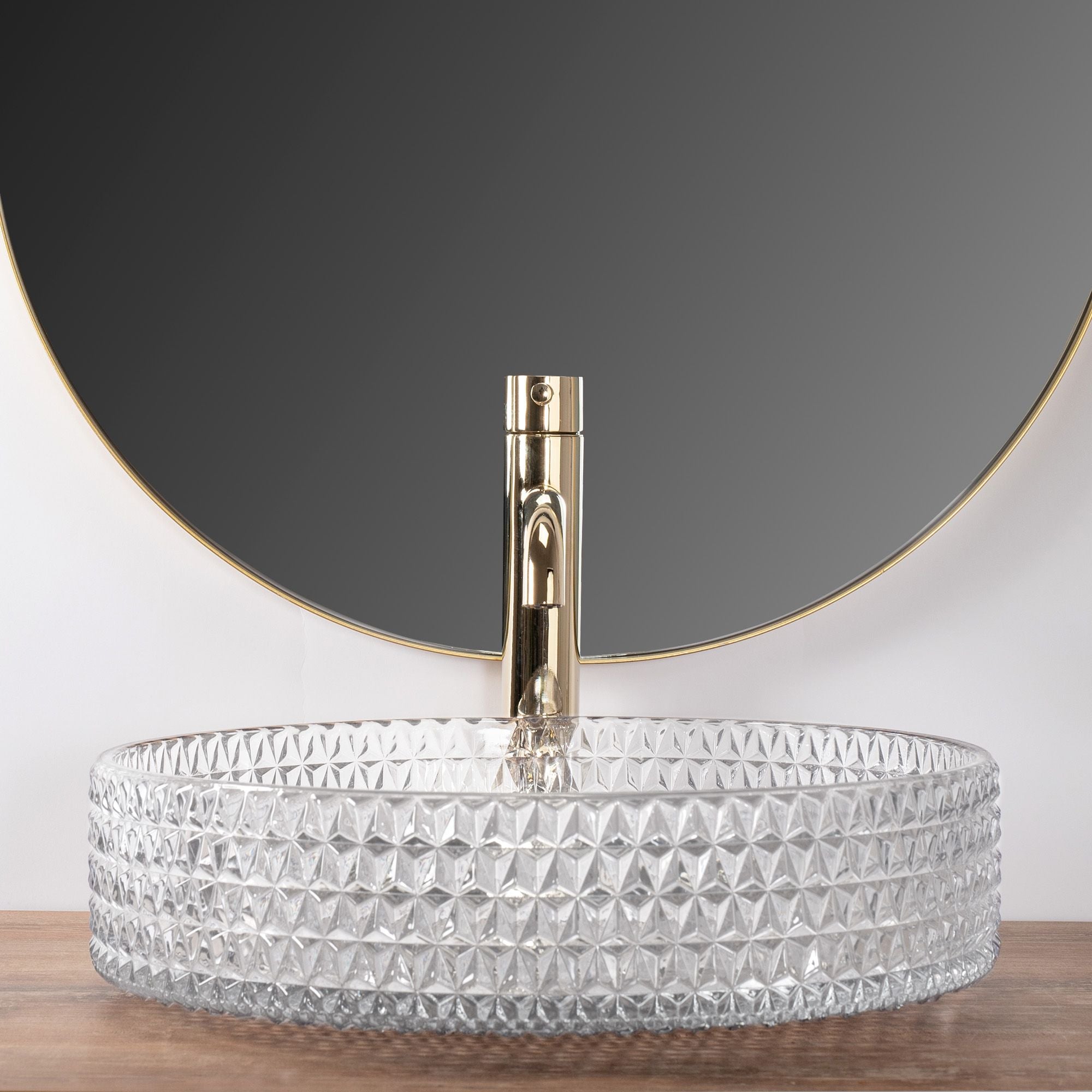 Lavabo Da Appoggio Rea Cristal Transparent 39