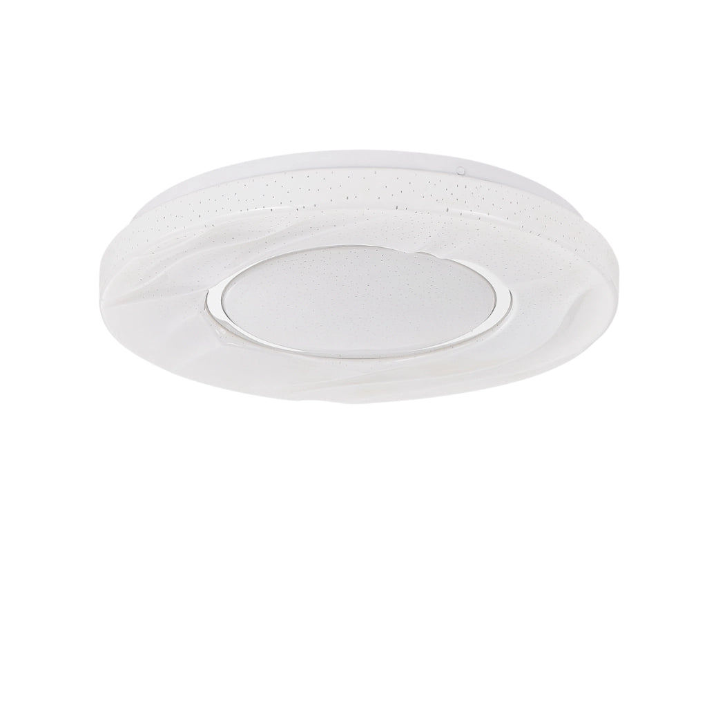 Plafoniera LED Tenaro bianca tonda 26cm 12W effetto stelle