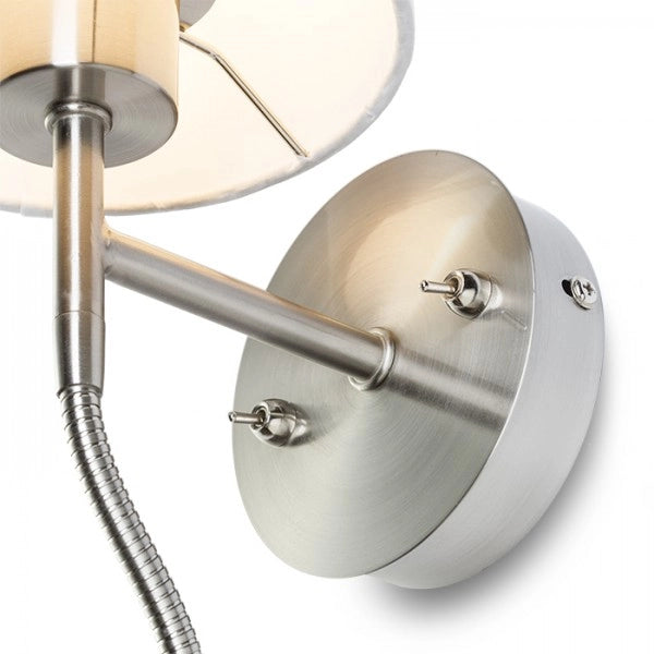 Lampada VERSA da parete con paralume bianco opaco 230V E27 LED 42+3W 40° 3000K