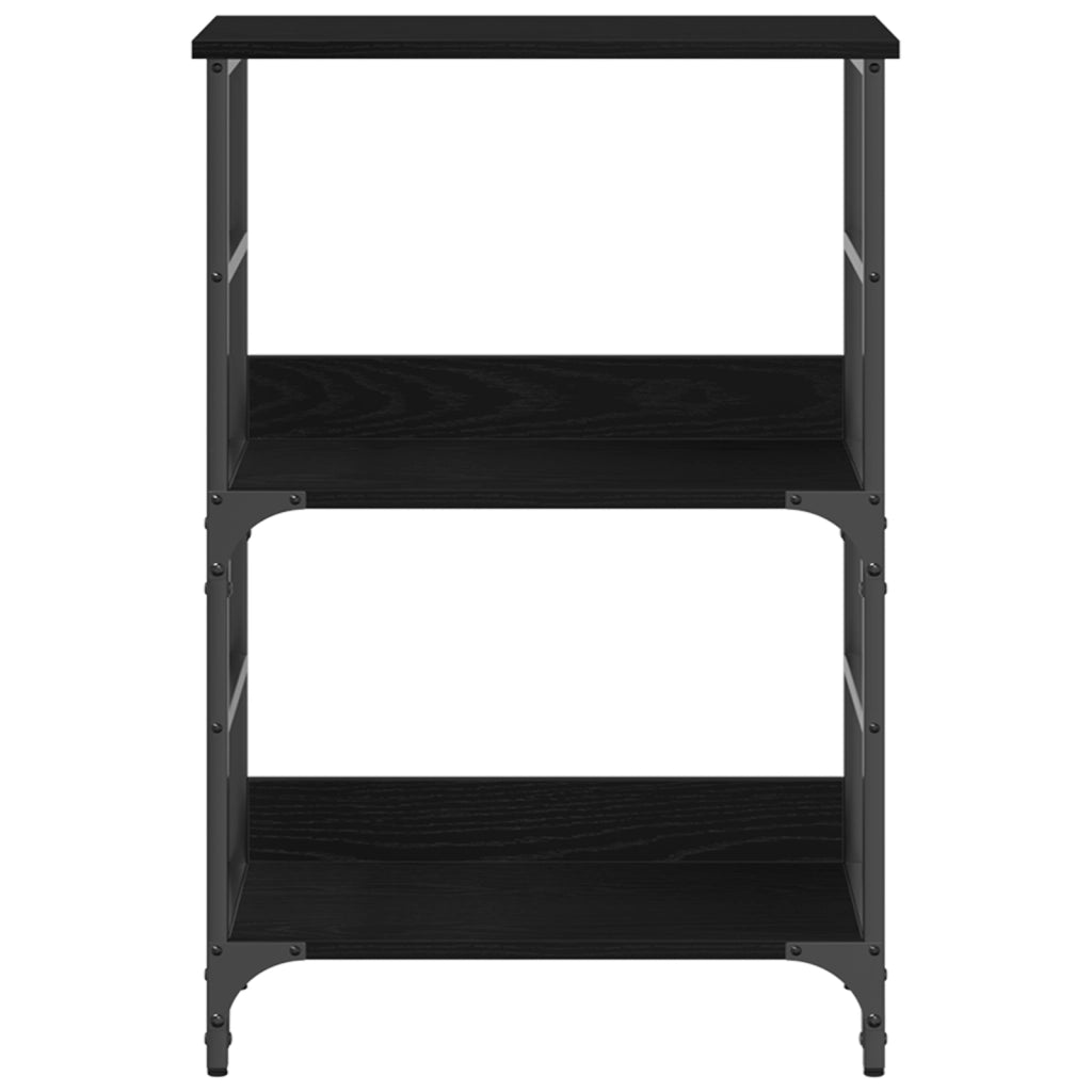Libreria Nero Rovere 50x33x82 cm Legno ingegnerizzato e Acciaio
