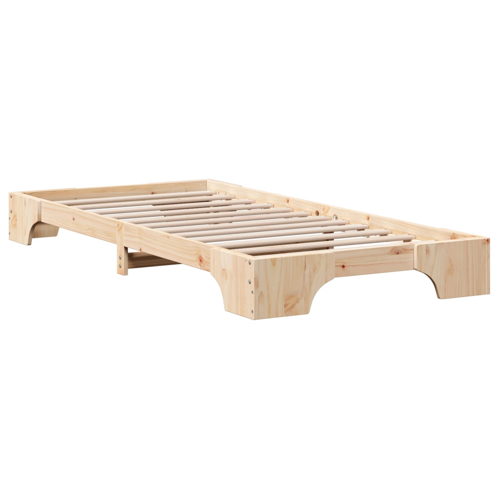 Rete Letto Naturale Legno di Pino Massello 75 x 190 cm Semplice
