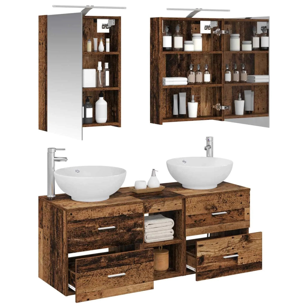 Set di mobili per il bagno 5 pcs Legno antico 3406957