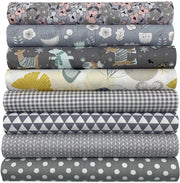Tessuto Quadrato 100% Cotone - Patchwork - 50 x 50 cm - 8 Pezzi - Per Ricamo o Riciclatura - Progetti di Fai da Te