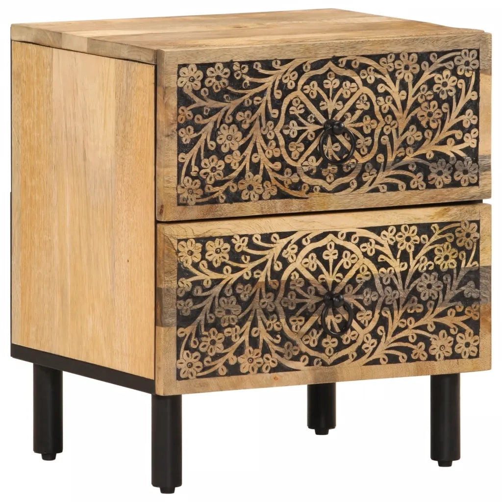 Comodino-Tavolino da notte 40x33x46 cm in Legno Massello di Mango 619995