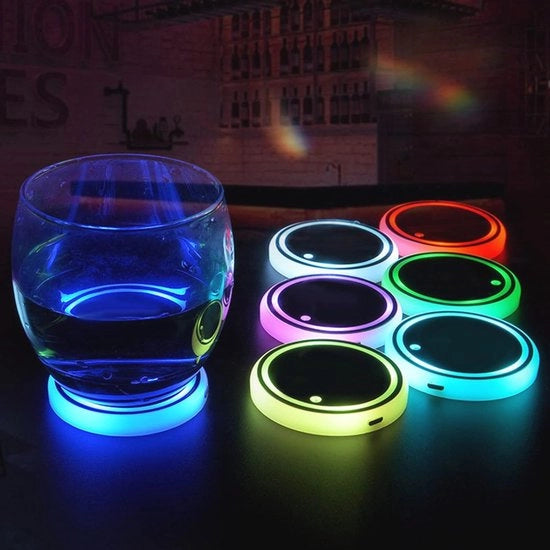 Bucherella LED a Led per Auto - Illuminazione Color-Changing per Drink Holder - Luce di Sfondo per Auto Interiore