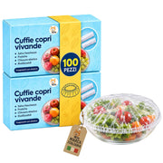 Akitaink Cuffie Copri Alimenti Elastiche Trasparenti 100 Pezzi