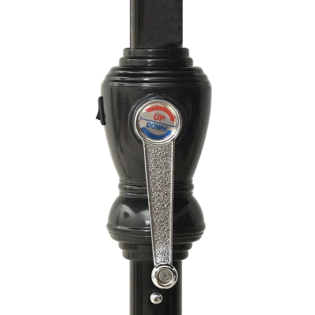 Ombrellone con LED e palo in acciaio 2 x 3 m azzurro 02_0008067