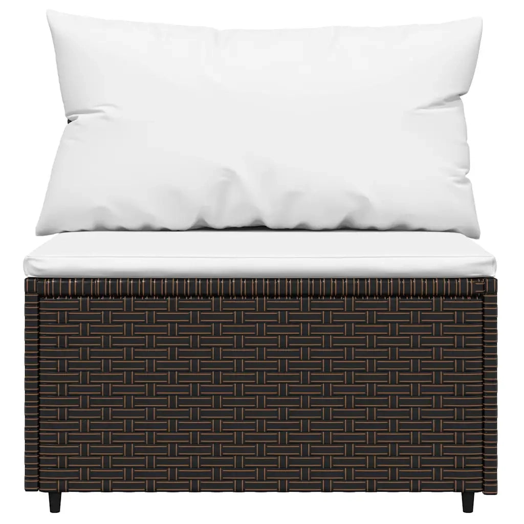 Set Mobili da Giardino 4 pz con Cuscini in Polyrattan Marrone CFW7012005