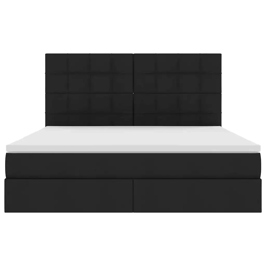 Letto con contenitore e materasso Nero 160 x 200 cm Poliestere 3371792