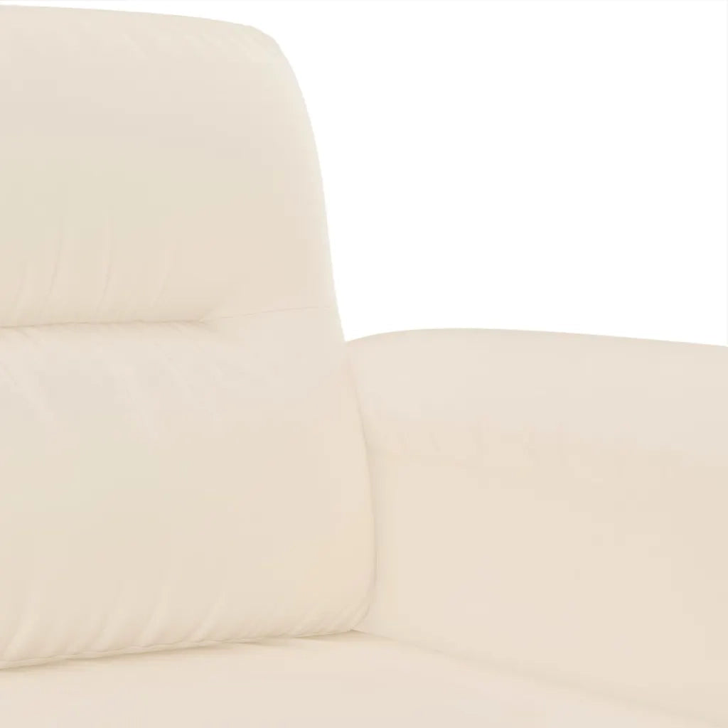 Set Divani 3 pz con Cuscini Beige in Tessuto Microfibra