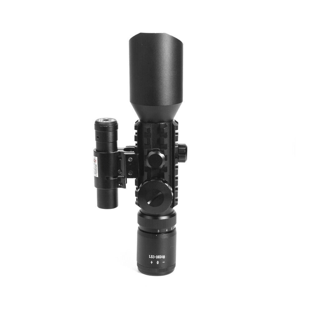 Trade Shop - Mirino Ottico Di Precisione Per Fucile Carabina Con Reticolo Illuminato 3-10x40 -