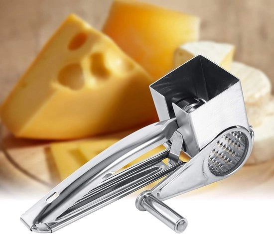 Rotazione manuale per formaggio - Acciaio inossidabile - Multifunzionale - Tamburo rimovibile - Insalata - Aglio - Zenzero .