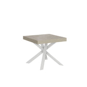 Tavolo Allungabile 90-194x90x76 cm Clerk Cashmere Gambe Bianche