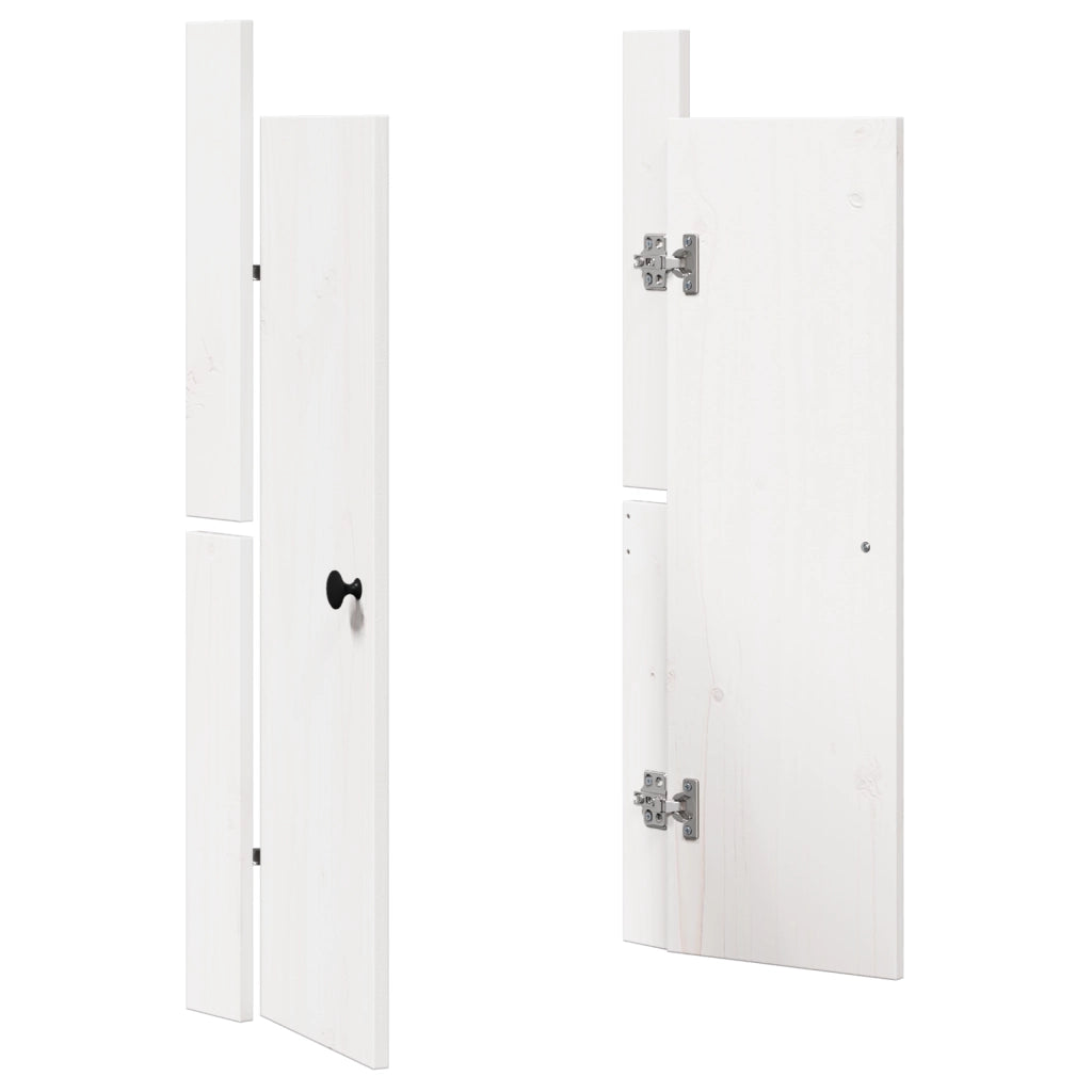 Porte da Cucina Esterne 2 pcs Bianche 50x9x82 cm Legno Massello di Pino