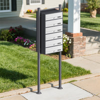 Cassetta postale condominiale autoportante 6 posti antracite/bianco 556 x 270 x 1500 mm 1 modulo