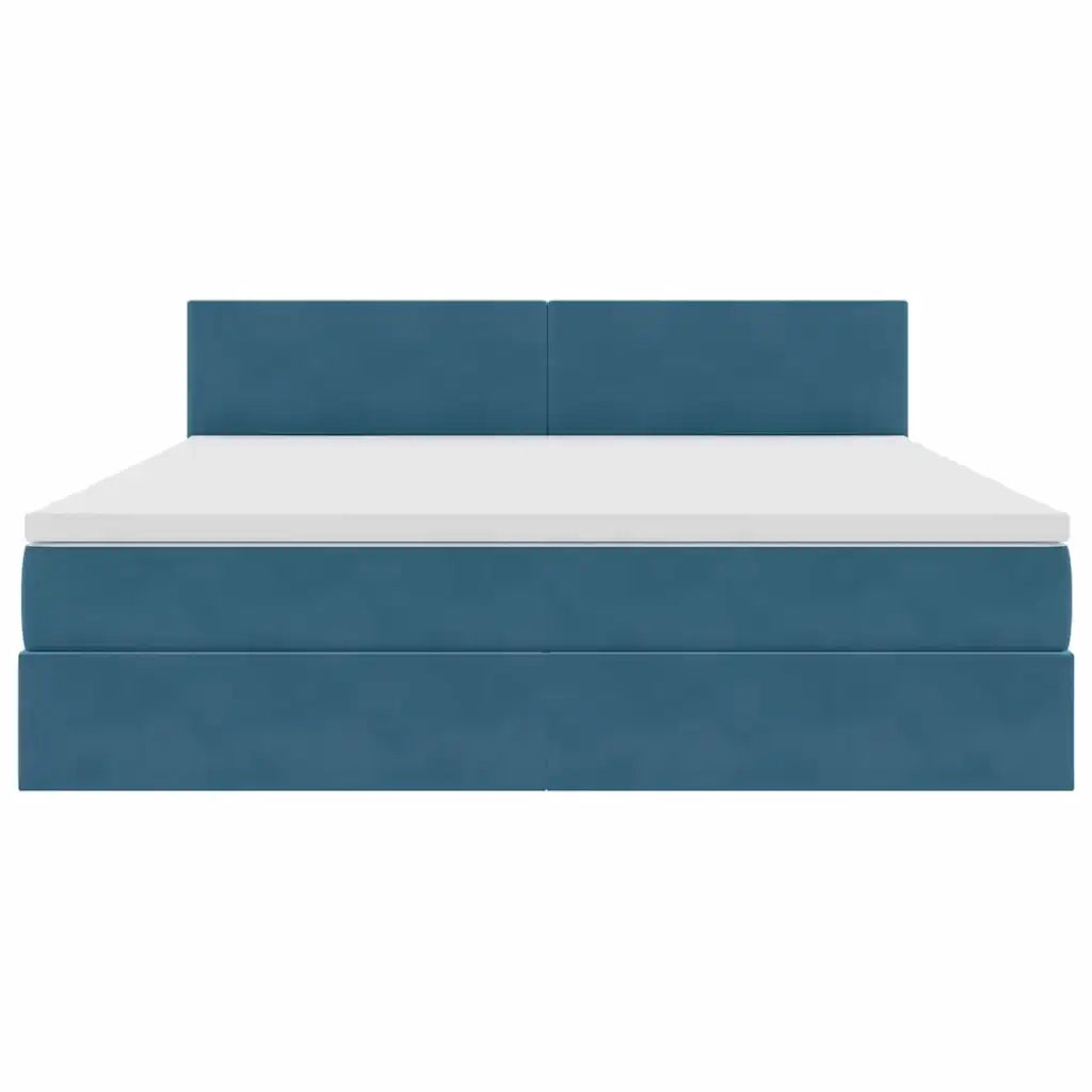 Letto con contenitore e LED Blu Scuro 180 x 200 cm Velluto 3371353