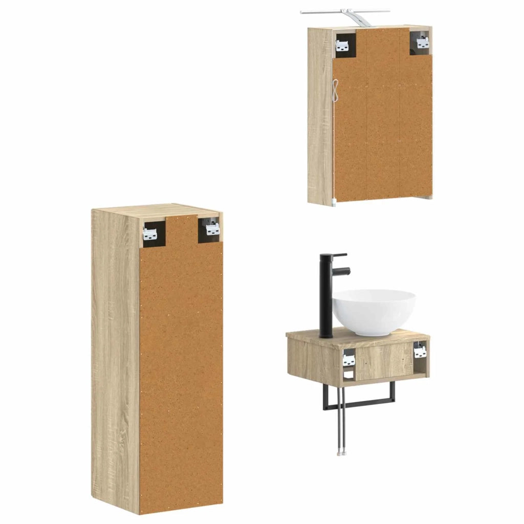 Set di Armadi da Bagno 4 pcs Rovere Sonoma 43 x 16 x 62,5 cm 3407369
